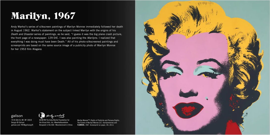 GALISON Posuvné dřevěné puzzle Andy Warhol: Marilyn 2v1 (16 dílků)