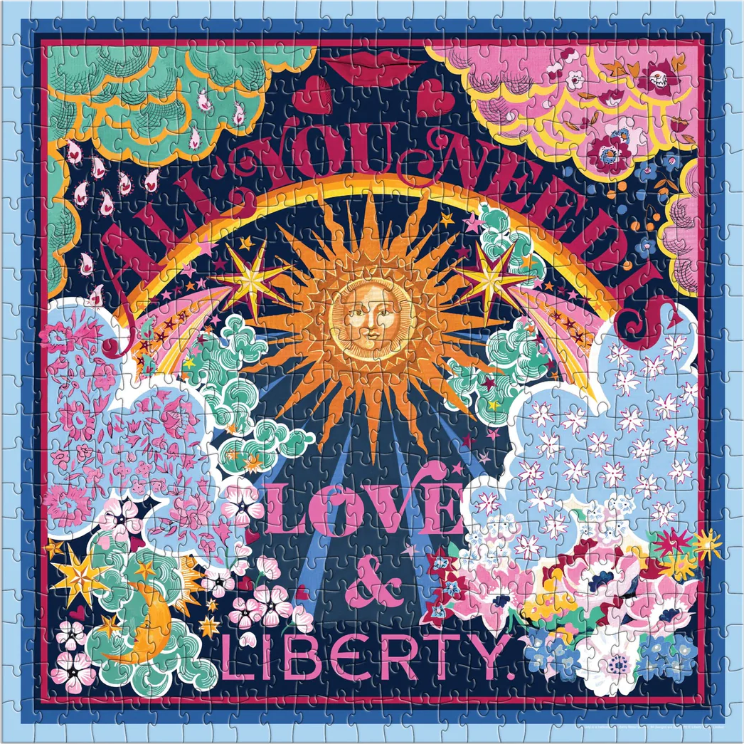 GALISON Čtvercové puzzle Liberty: Všechno, co potřebuješ, je láska a volnost 500 dílků