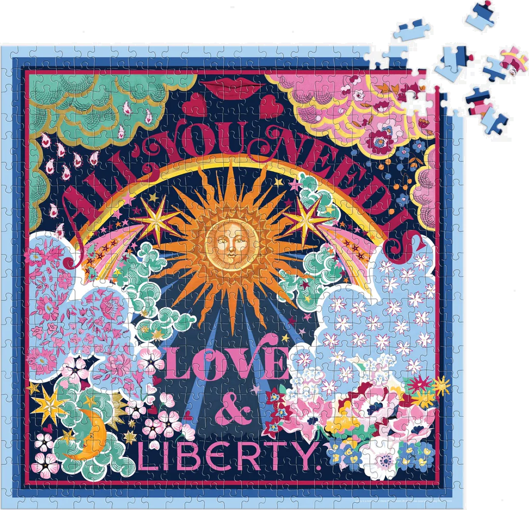 GALISON Čtvercové puzzle Liberty: Všechno, co potřebuješ, je láska a volnost 500 dílků