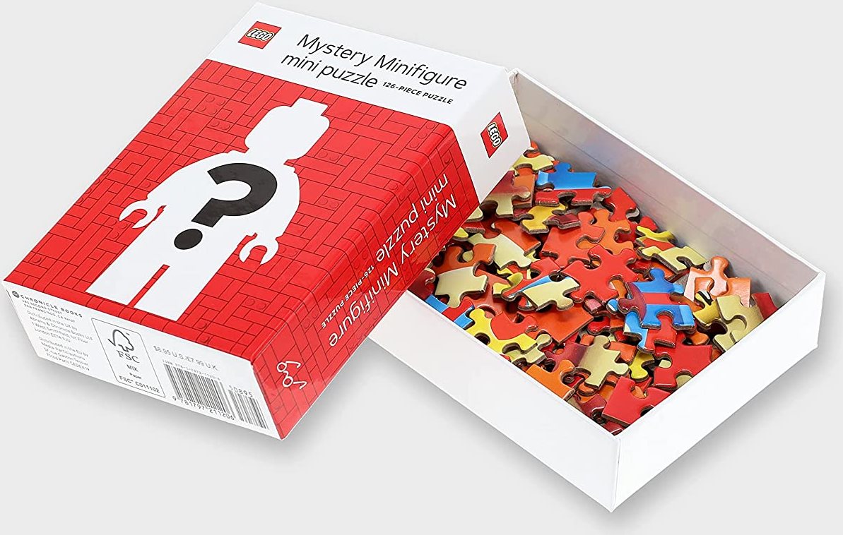 CHRONICLE BOOKS Mini Puzzle LEGO® Mystery Minifigurka (Red Edition) 126 dílků