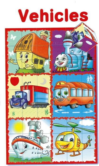 DOHÁNY Obrázkové kostky Dopravní prostředky, 9 kostek