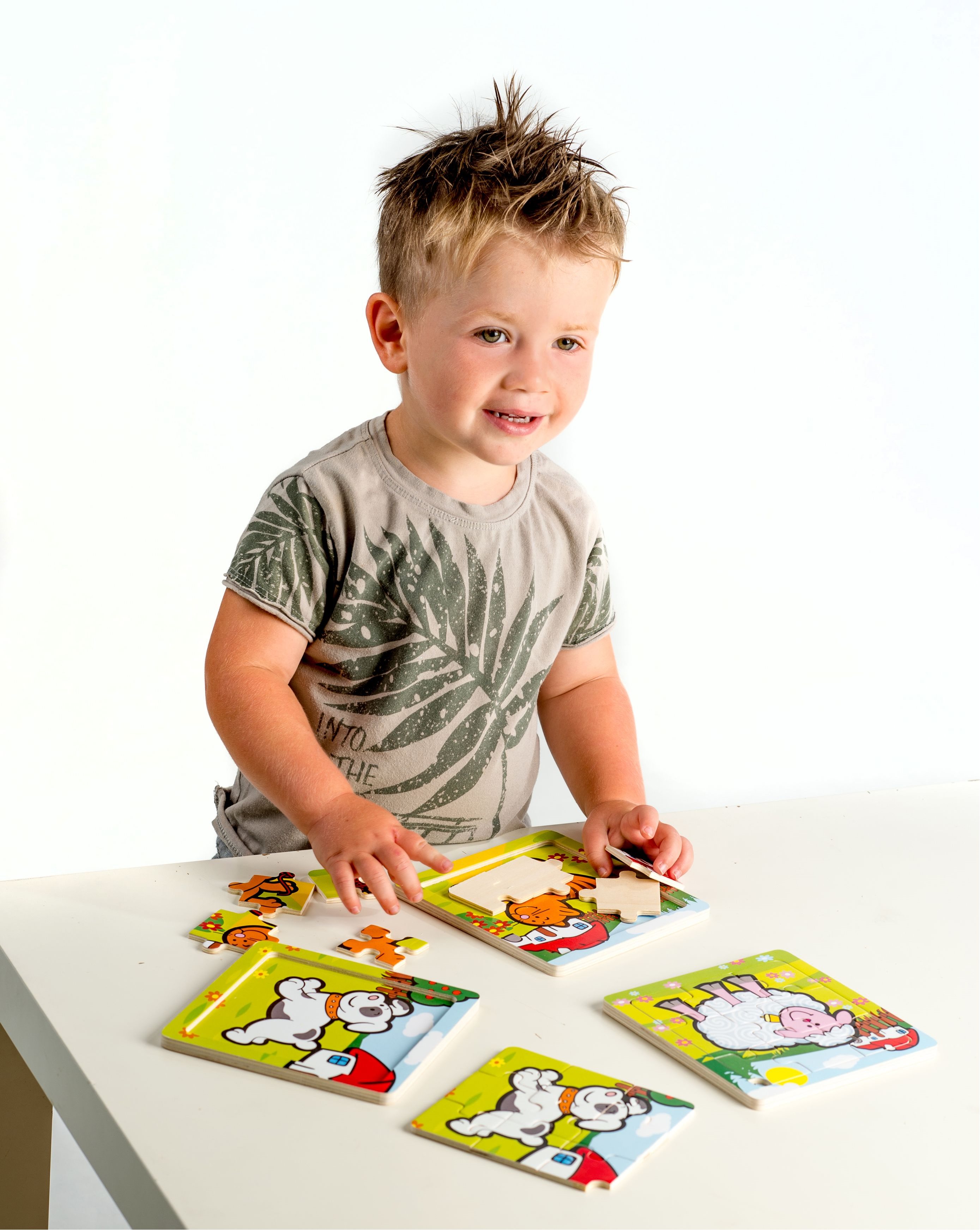 TEDDIES Dřevěné puzzle Moje první zvířátka: Kravička 9 dílků