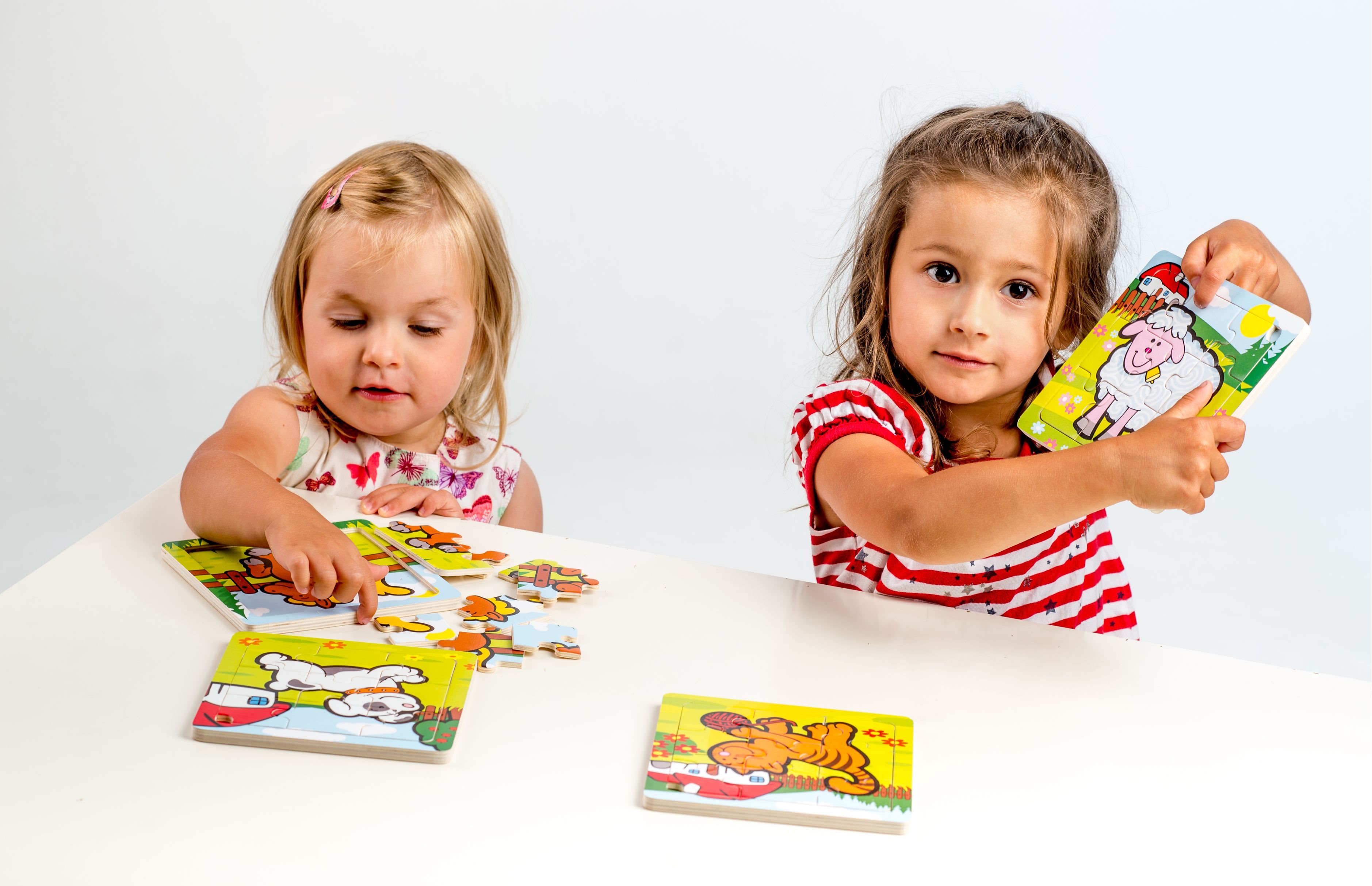 TEDDIES Dřevěné puzzle Moje první zvířátka: Ovečka 9 dílků