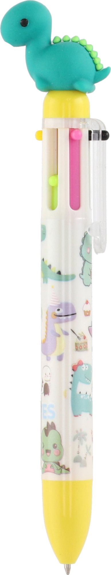TEDDIES Šestibarevné pero Dinosaurus 1ks (mix)