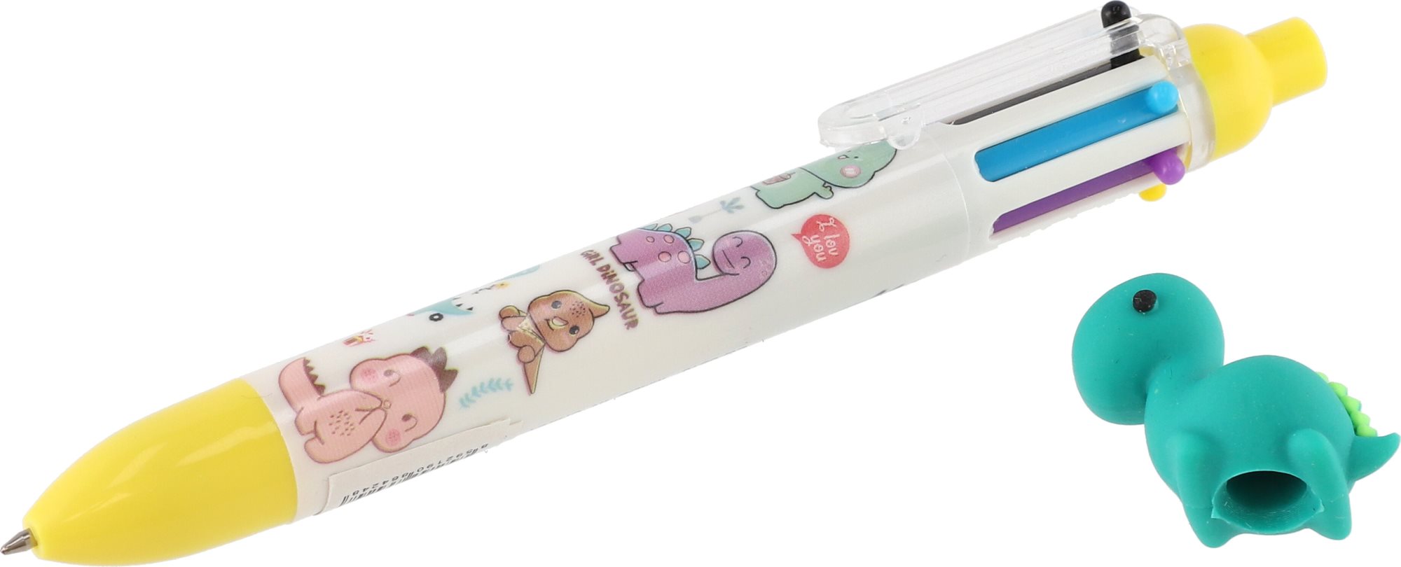 TEDDIES Šestibarevné pero Dinosaurus 1ks (mix)