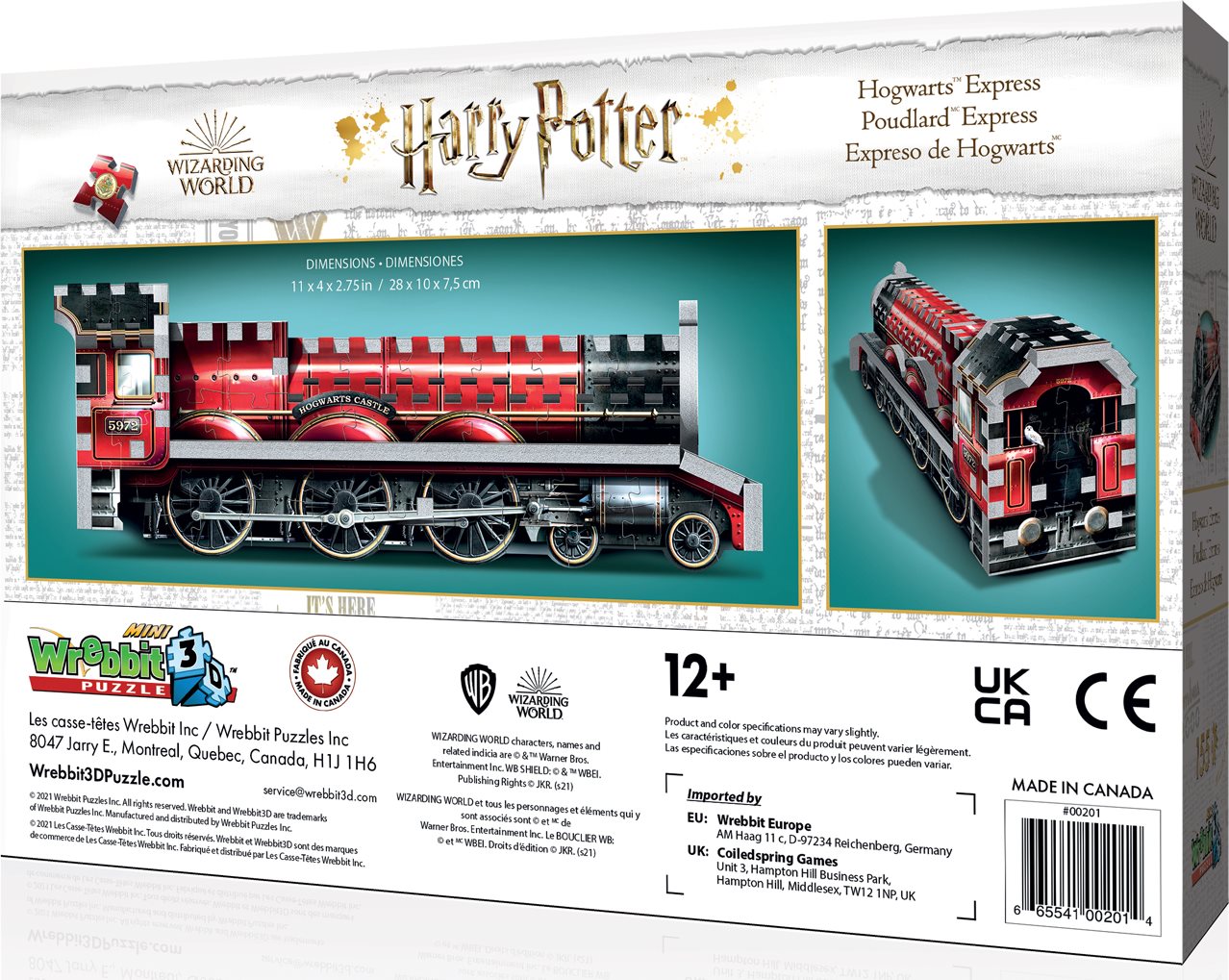WREBBIT 3D puzzle Harry Potter: Bradavický expres 155 dílků