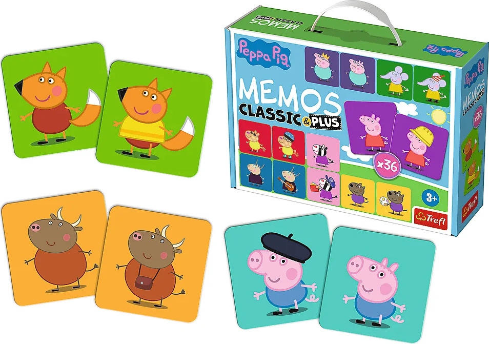 TREFL Pexeso Classic&Plus Prasátko Peppa 4v1