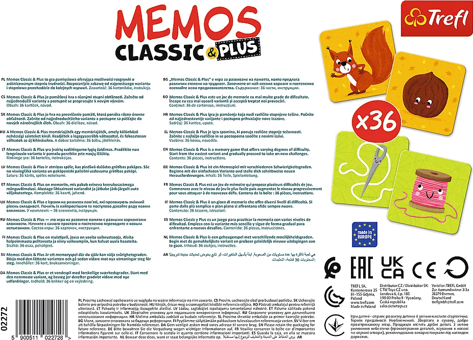 TREFL Pexeso Classic&Plus Logic 3v1