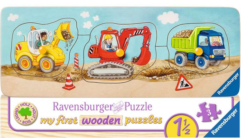 RAVENSBURGER Dřevěná vkládačka Stavební stroje