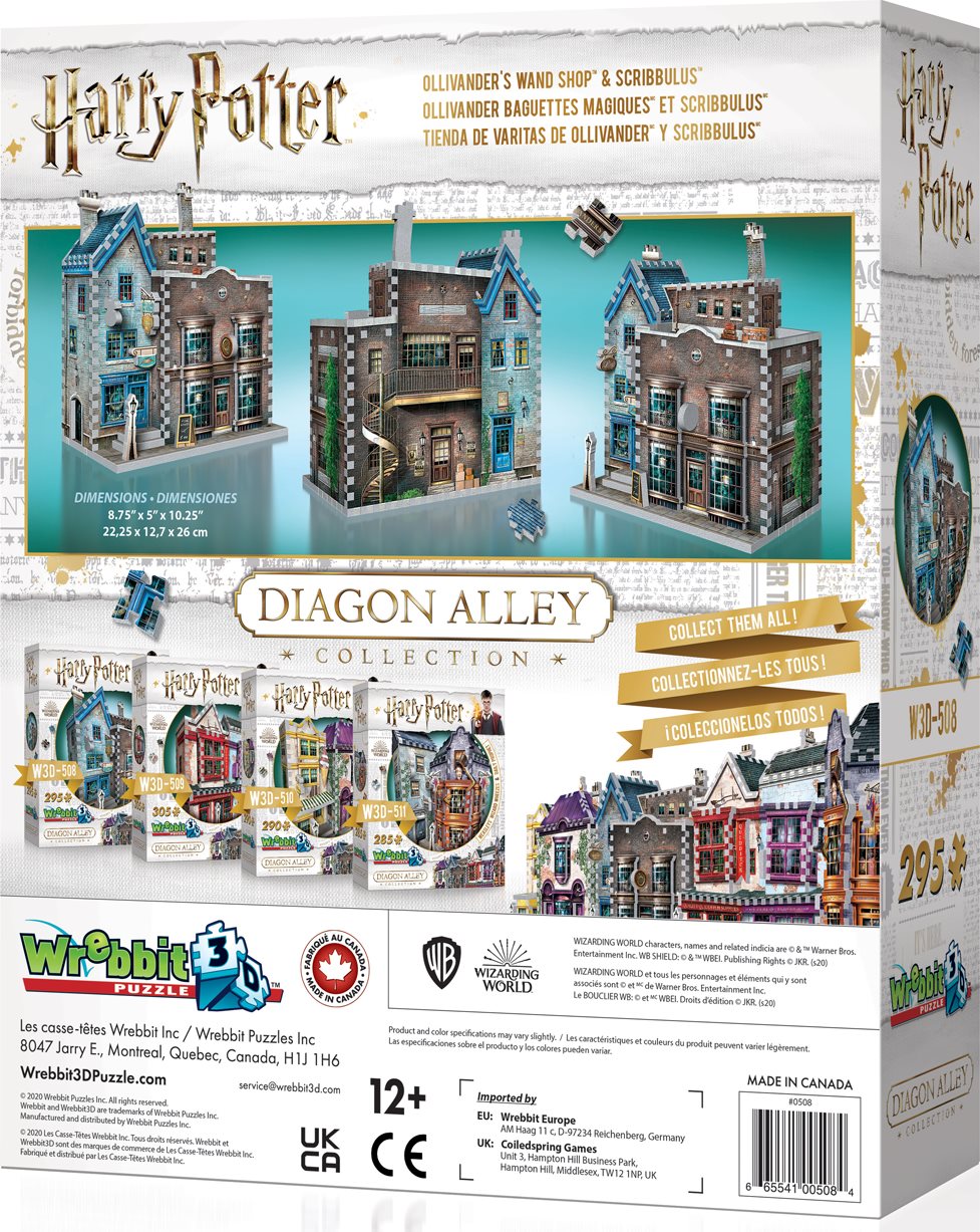 WREBBIT 3D puzzle Harry Potter: Obchod s hůlkami pana Olivandera a Scribbulus 295 dílků