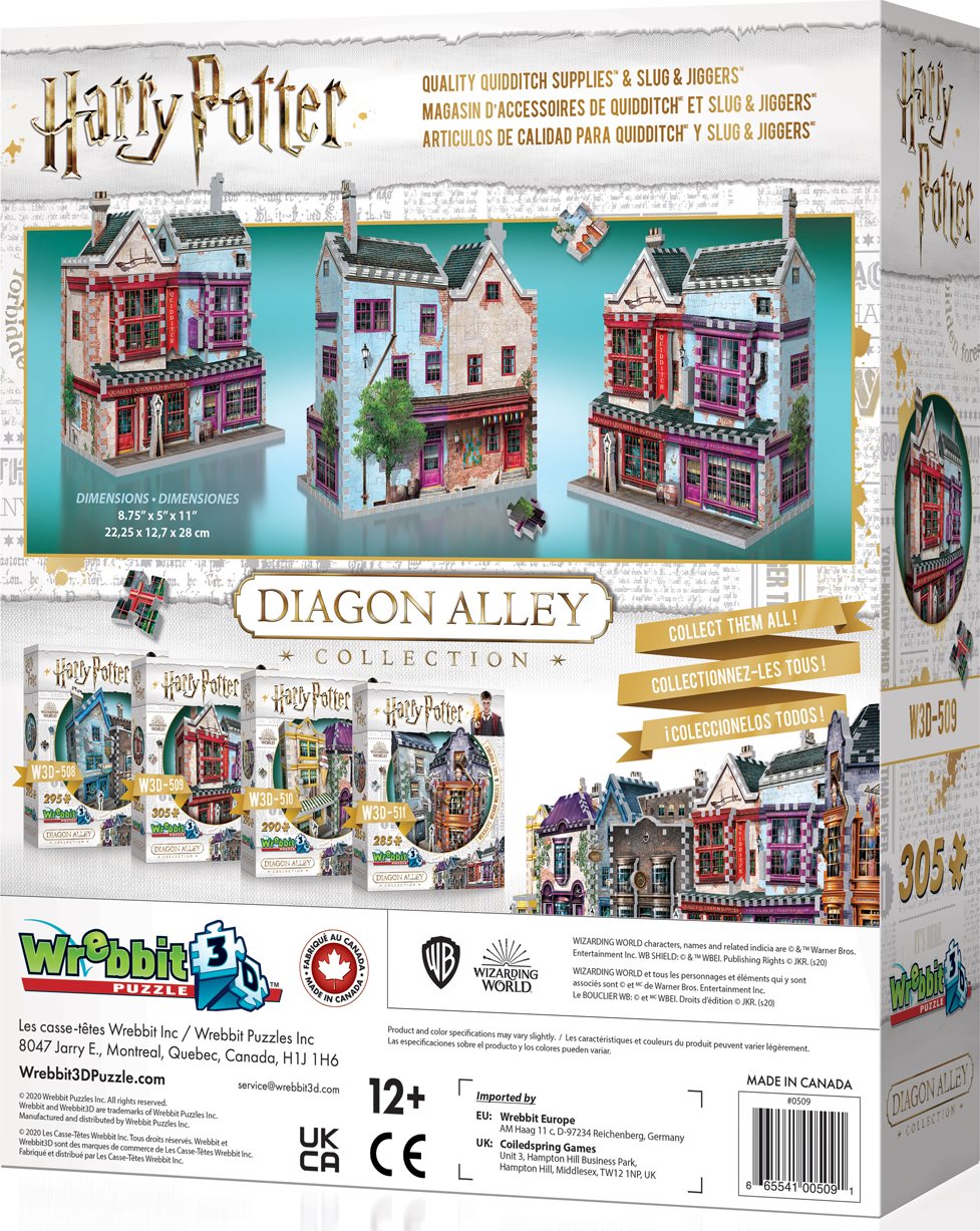 WREBBIT 3D puzzle Harry Potter: Prvotřídní potřeby pro famfrpál a Slug & Jiggers Apothecary 305 dílků