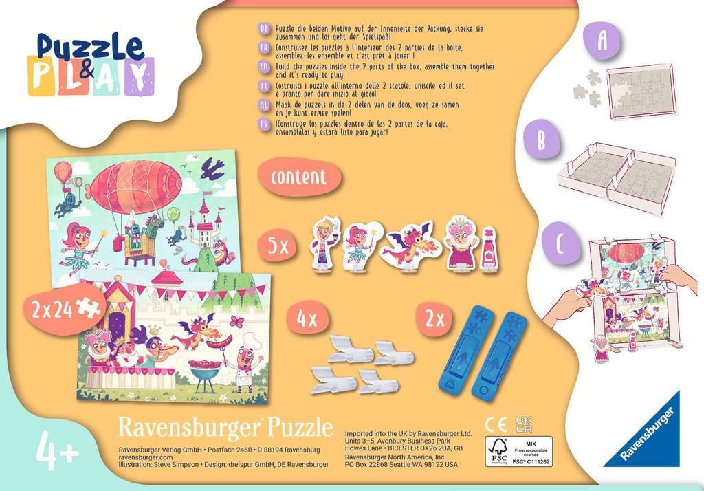 RAVENSBURGER Puzzle&Play: Královská party 2x24 dílků