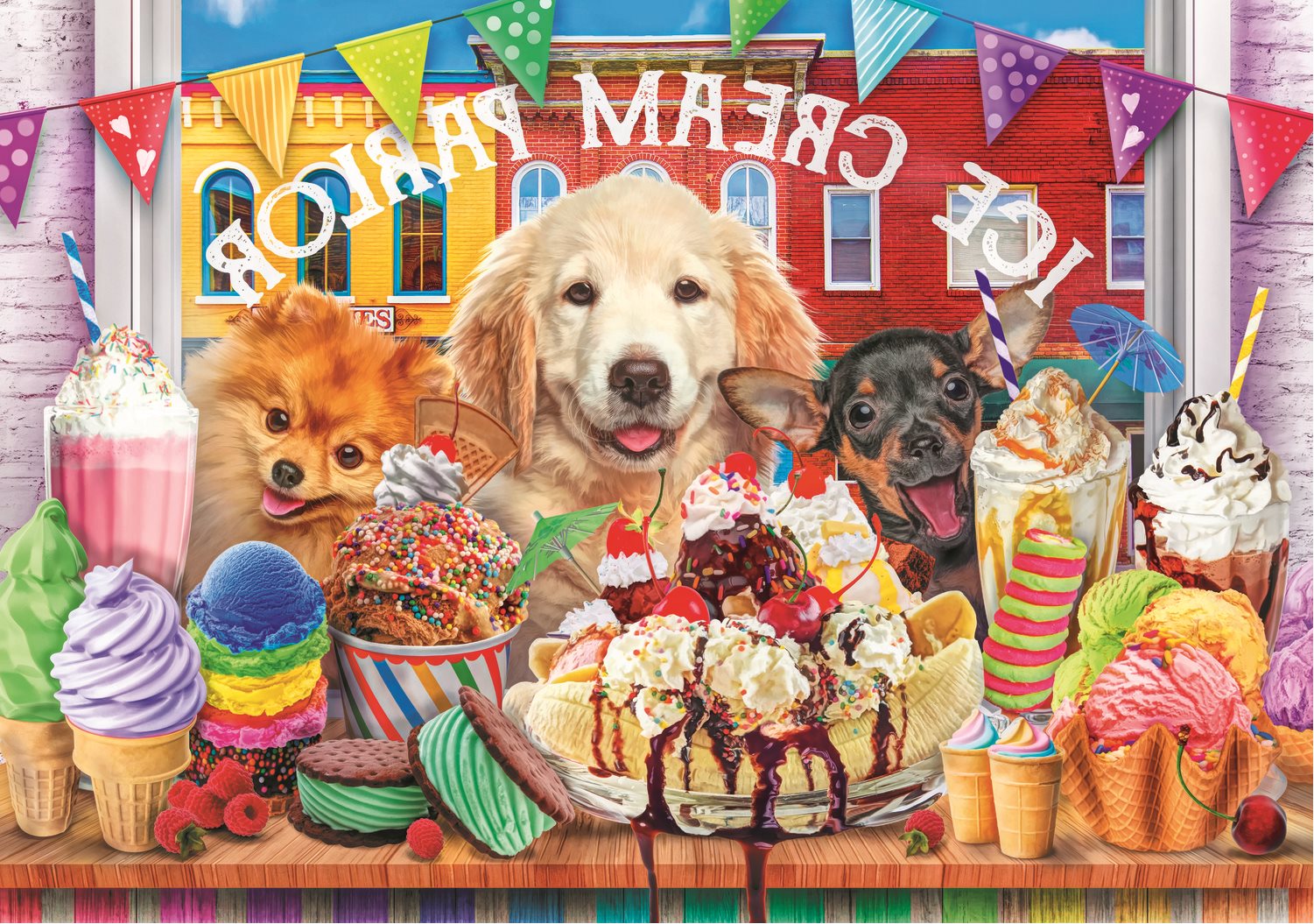 TREFL Puzzle UFT Cuteness Overload: Pejsci před cukrárnou 1000 dílků