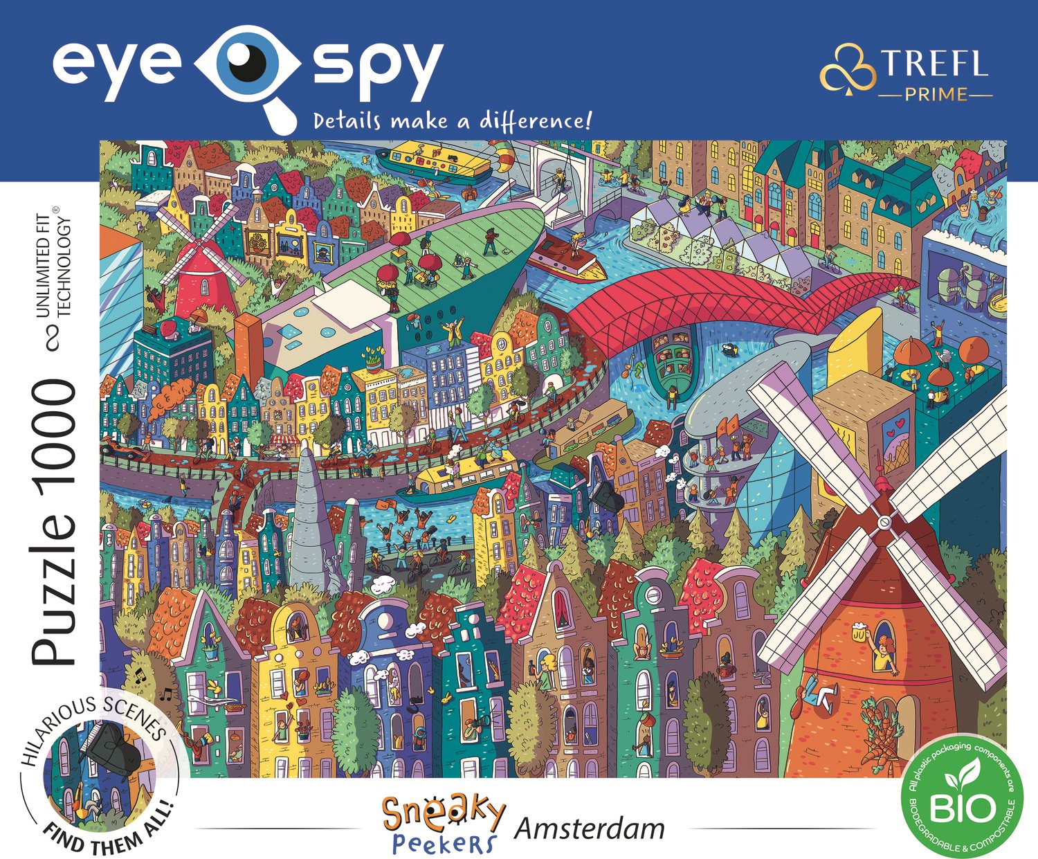 TREFL Puzzle UFT Eye-Spy Sneaky Peekers: Amsterdam 1000 dílků