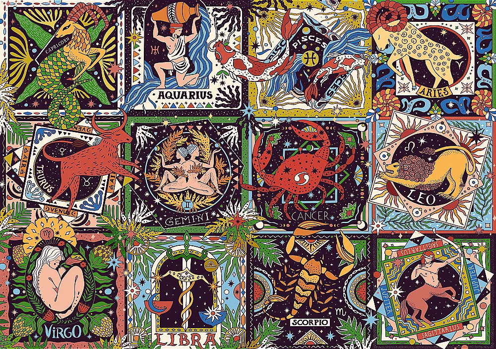 TREFL Puzzle UFT Vesmírná magie: Znamení zvěrokruhu 1000 dílků