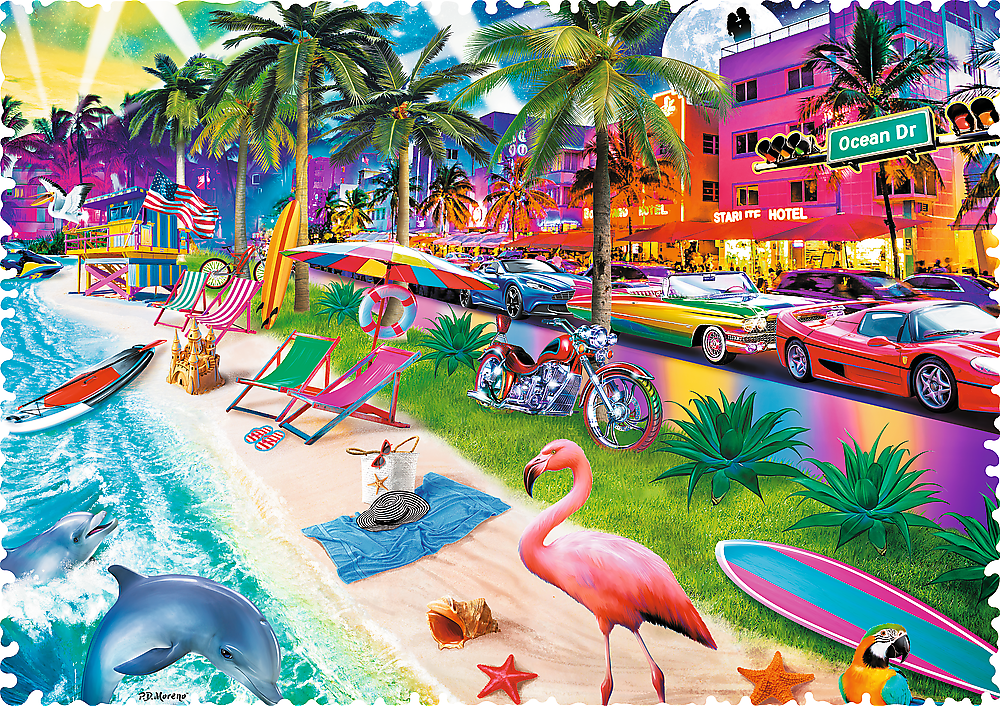 TREFL Crazy Shapes puzzle Pláž Miami 600 dílků