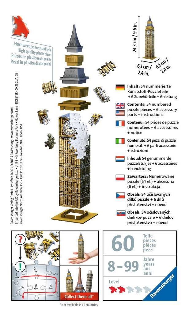 RAVENSBURGER 3D puzzle Mini Big Ben 54 dílků