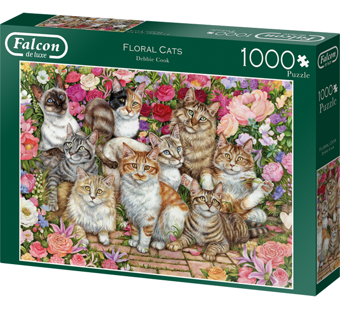 FALCON Puzzle Kočky mezi květy 1000 dílků