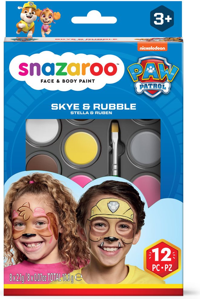 SNAZAROO Sada 8 barev na obličej Tlapková patrola: Skye & Rubble