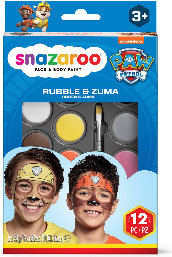 SNAZAROO Sada 8 barev na obličej Tlapková patrola: Rubble & Zuma