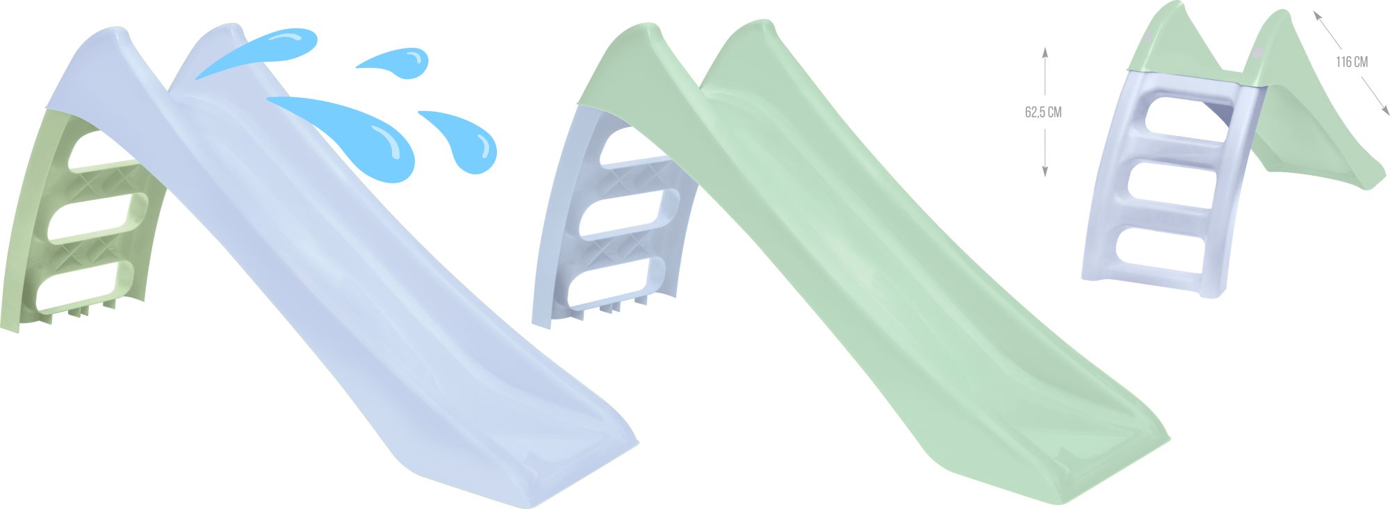 MOCHTOYS Skluzavka 116cm světle modrá