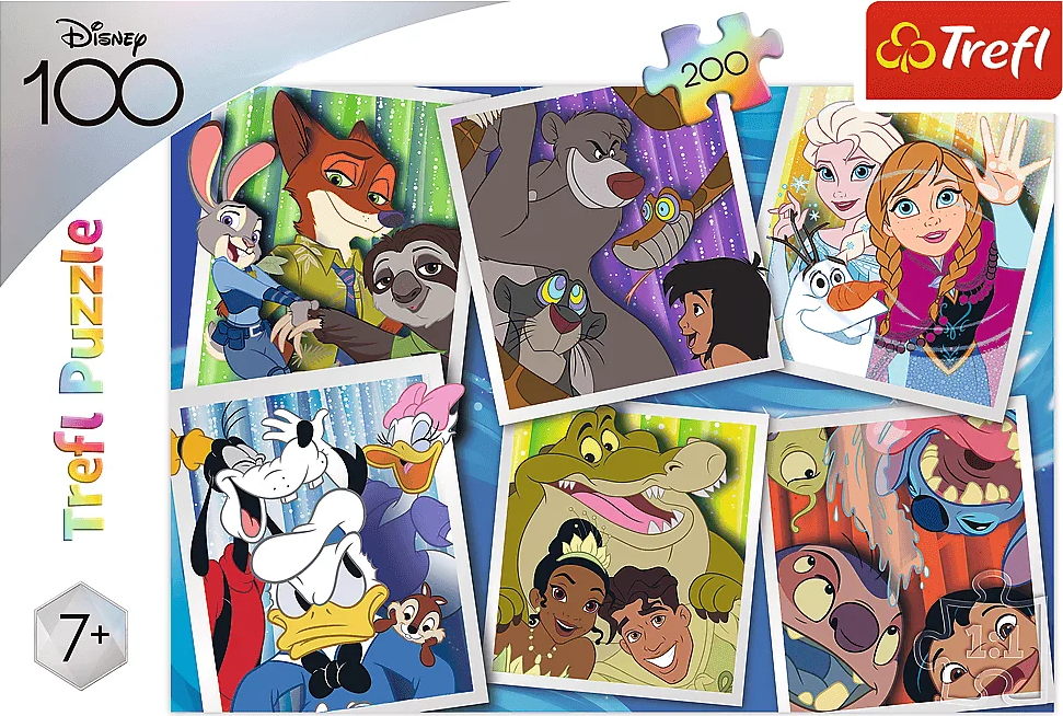TREFL Puzzle Disney 100 let: Postavičky Disney 200 dílků