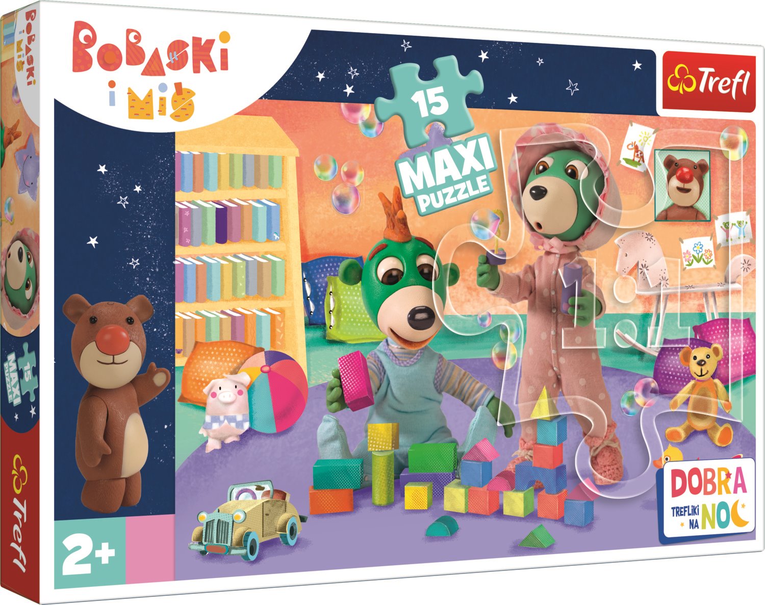 Puzzle Dobrou noc, Treflíci: Veselý svět dětí MAXI 15 dílků