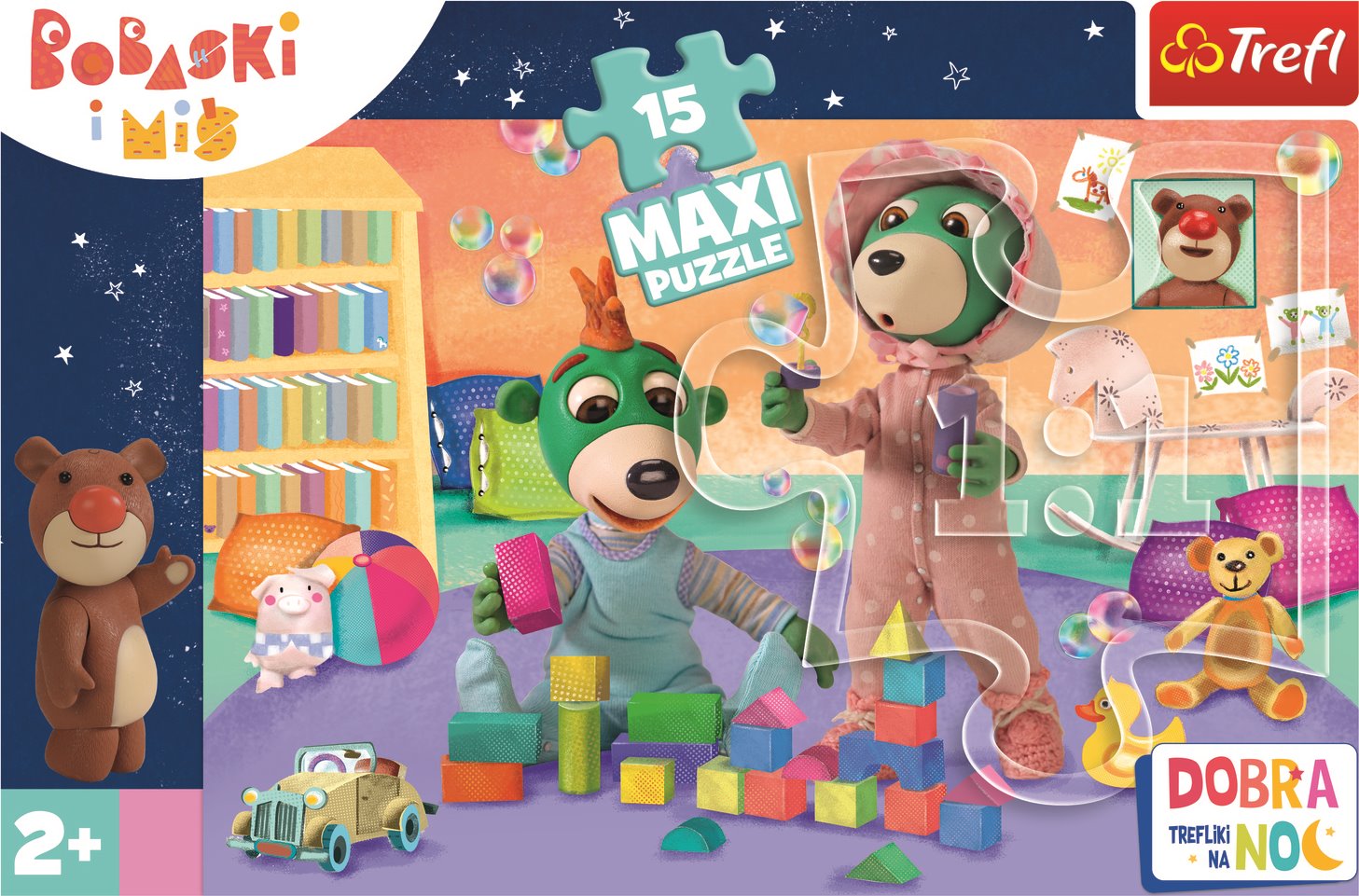 Puzzle Dobrou noc, Treflíci: Veselý svět dětí MAXI 15 dílků