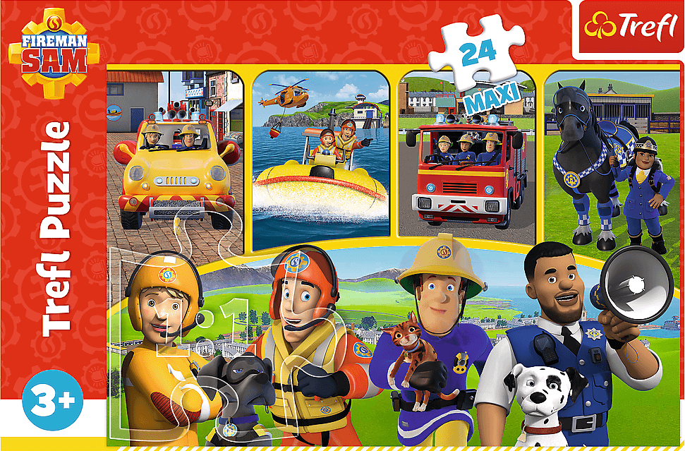TREFL Puzzle Požárník Sam: Sam a přátelé MAXI 24 dílků