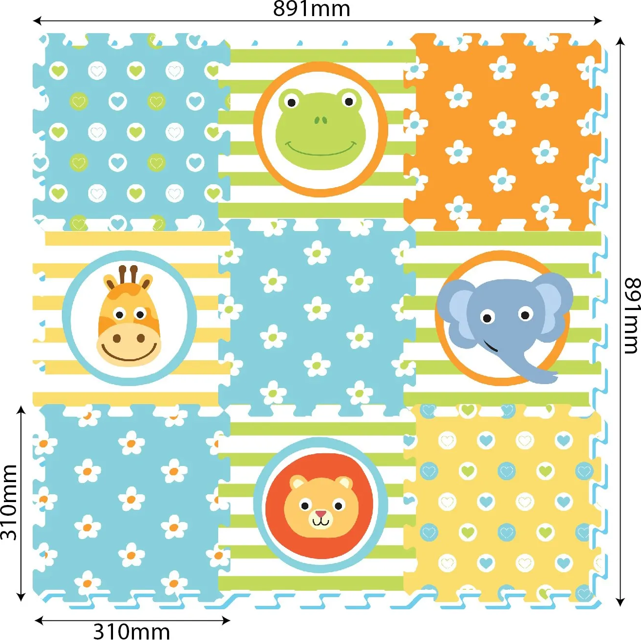 SUN TA TOYS Pěnové puzzle Veselá zvířátka (29x29)
