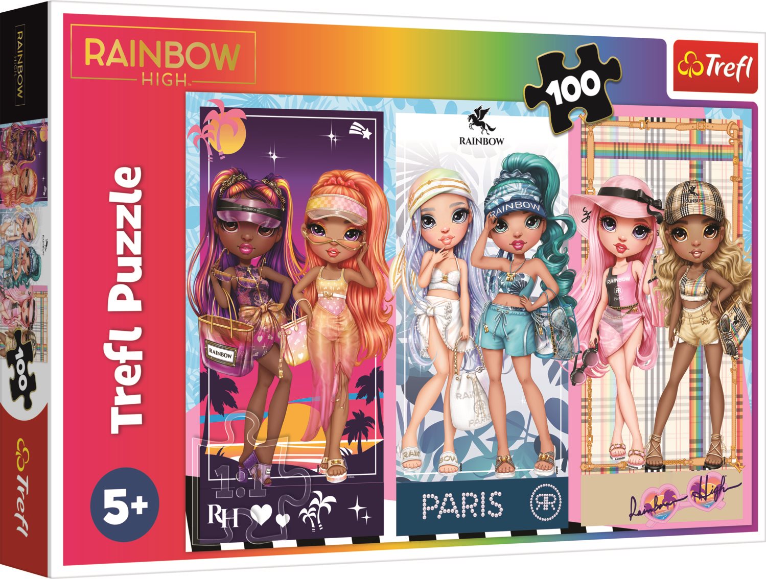 TREFL Puzzle Rainbow High: Duhové panenky 100 dílků