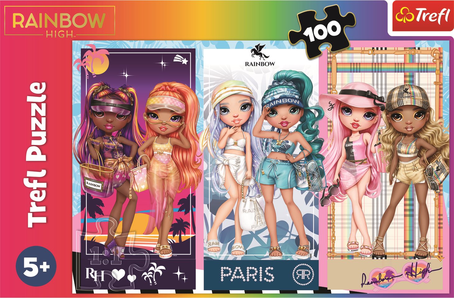 TREFL Puzzle Rainbow High: Duhové panenky 100 dílků