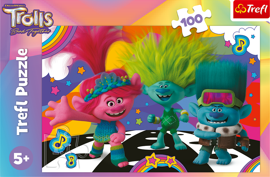 TREFL Puzzle Trollové 3: Zábavní Trollové 100 dílků