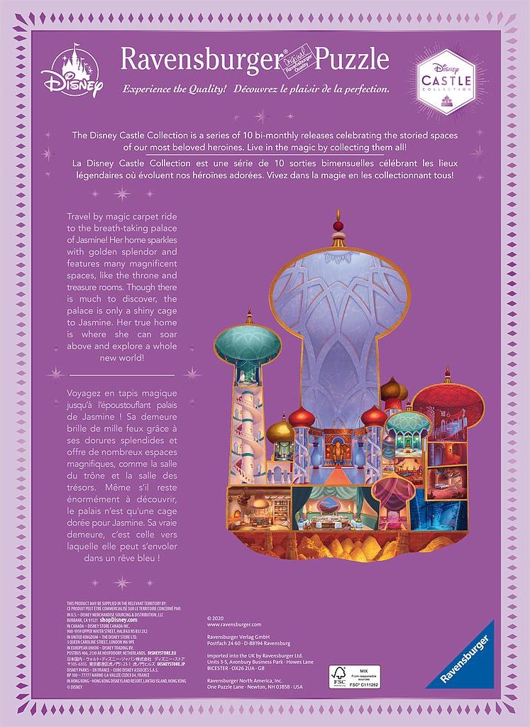 RAVENSBURGER Puzzle Disney princezny: Hrad princezny Jasmíny 1000 dílků