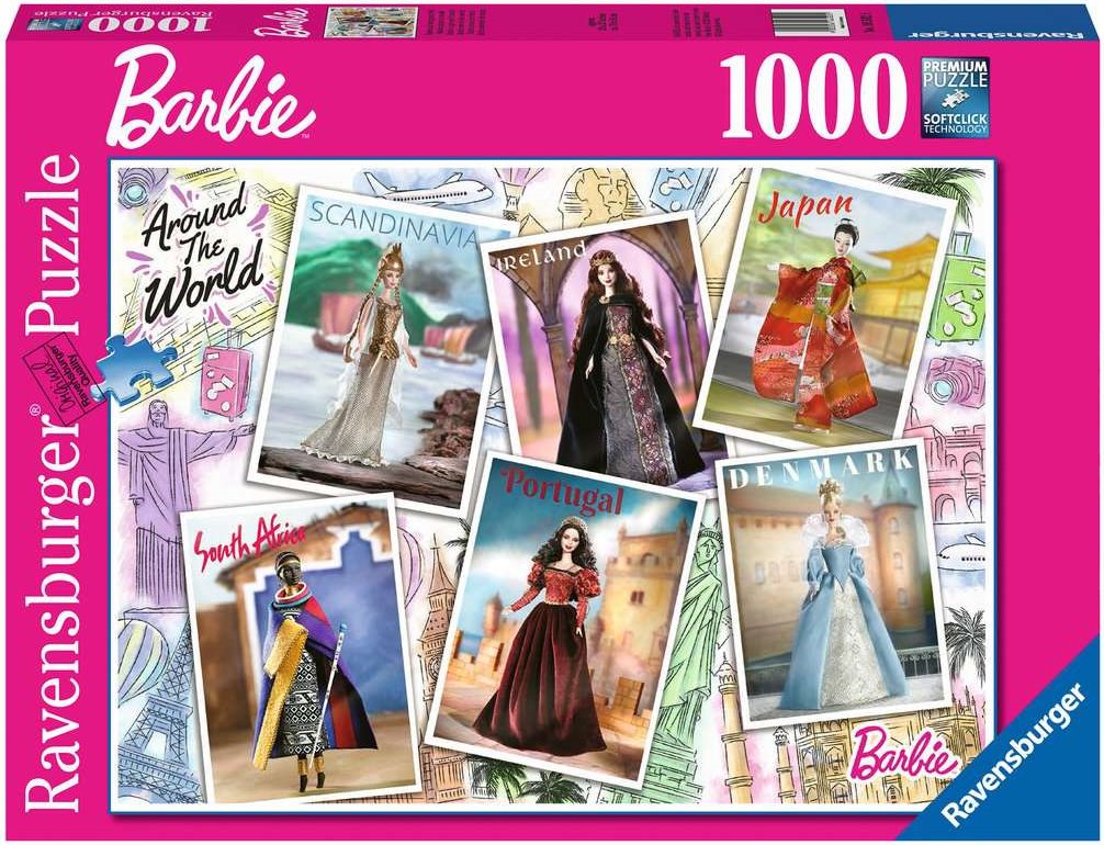 RAVENSBURGER Puzzle Barbie: Kolem světa 1000 dílků