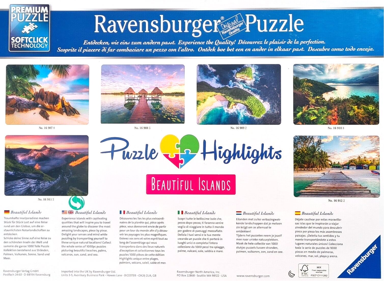 RAVENSBURGER Puzzle Nádherné ostrovy: Rajský výhled 1000 dílků
