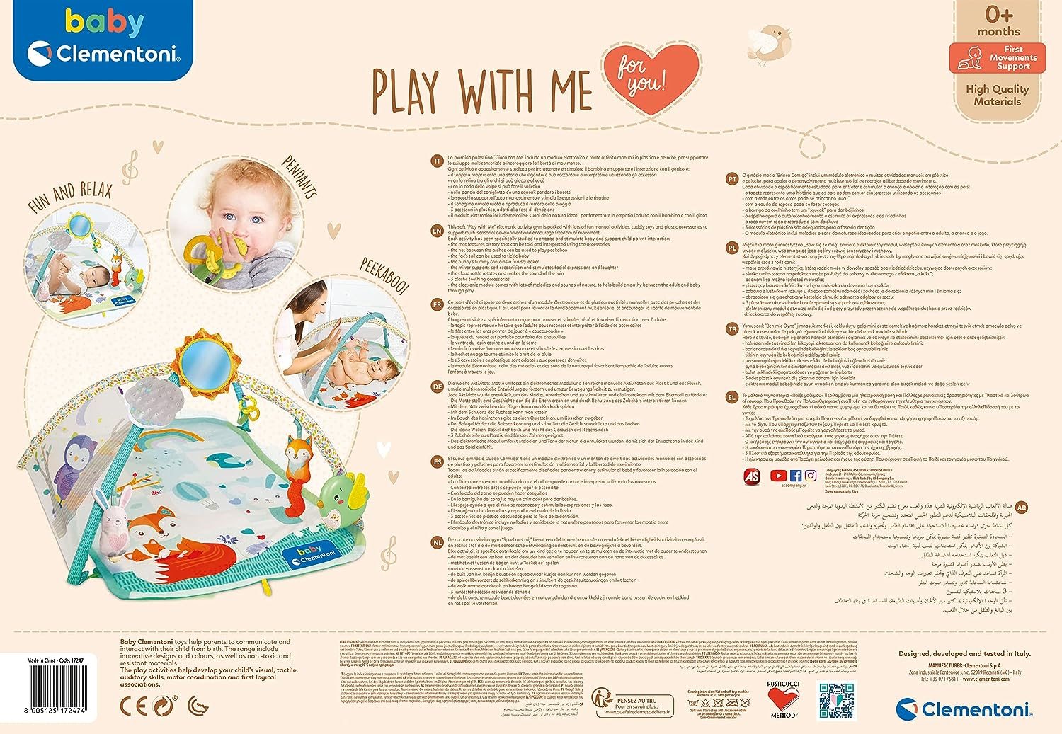 CLEMENTONI BABY Soft Podložka s hrazdičkou Hraj si se mnou