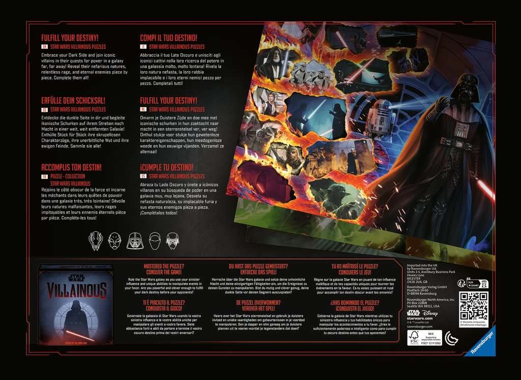 RAVENSBURGER Puzzle Star Wars Záporáci: Asajj Ventress 1000 dílků