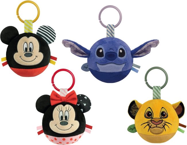 CLEMENTONI BABY Plyšový míček Mickey Mouse s chrastítkem