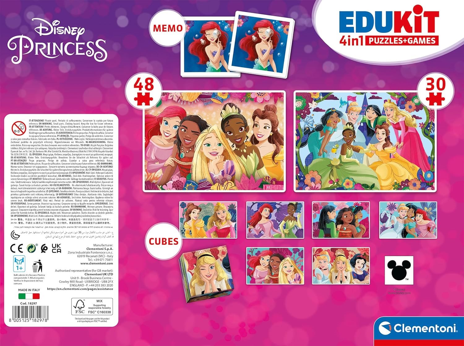 CLEMENTONI Soubor her Disney princezny 4v1