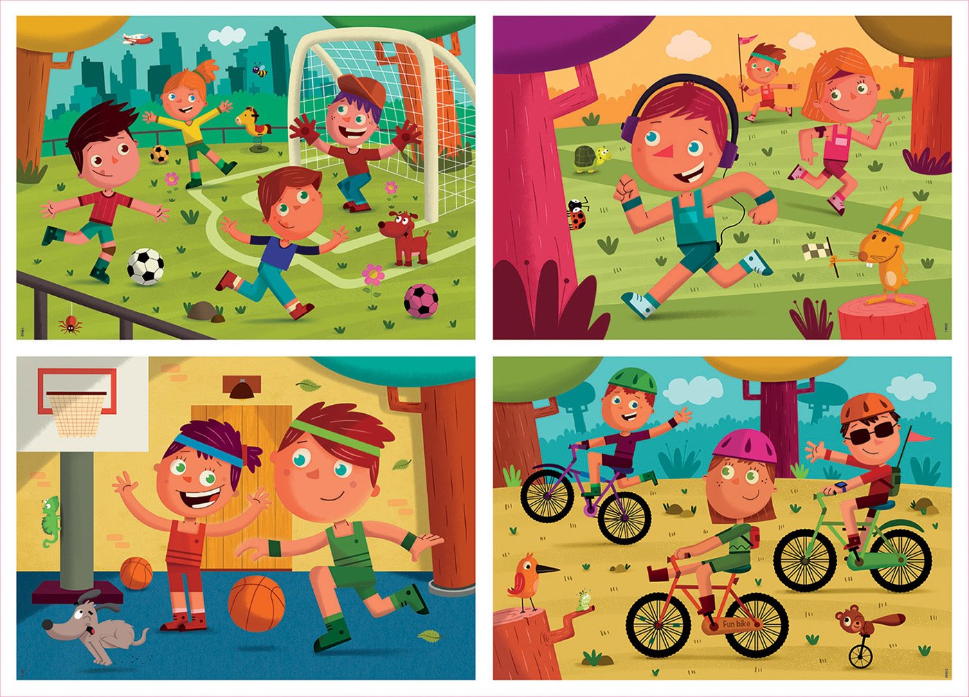 EDUCA Puzzle Sporty 4v1 (20,40,60,80 dílků)