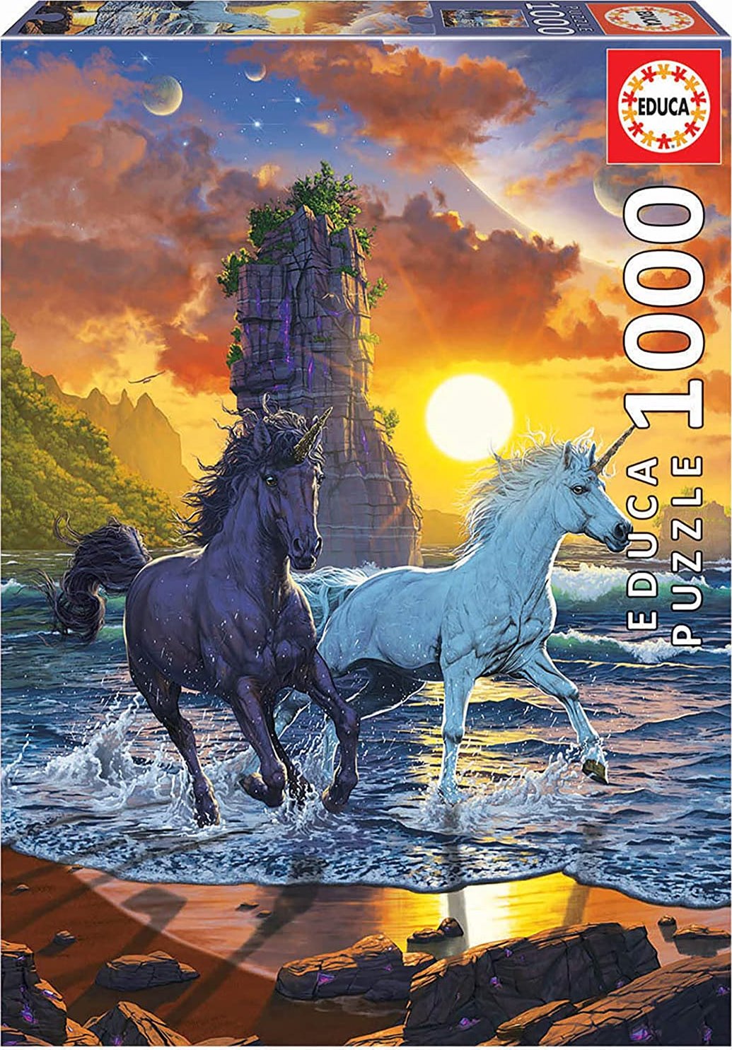 EDUCA Puzzle Jednorožci na pláži 1000 dílků