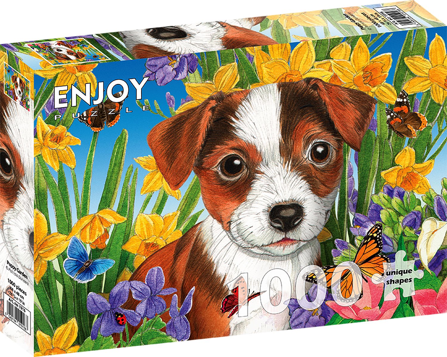 ENJOY Puzzle Štěňátko v zahradě 1000 dílků