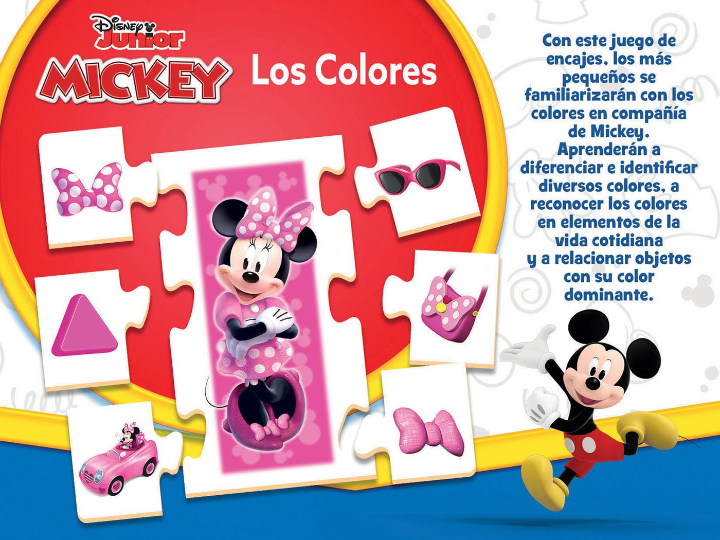 EDUCA Puzzle Mickey a přátelé: Učíme se barvy 6x7 dílků