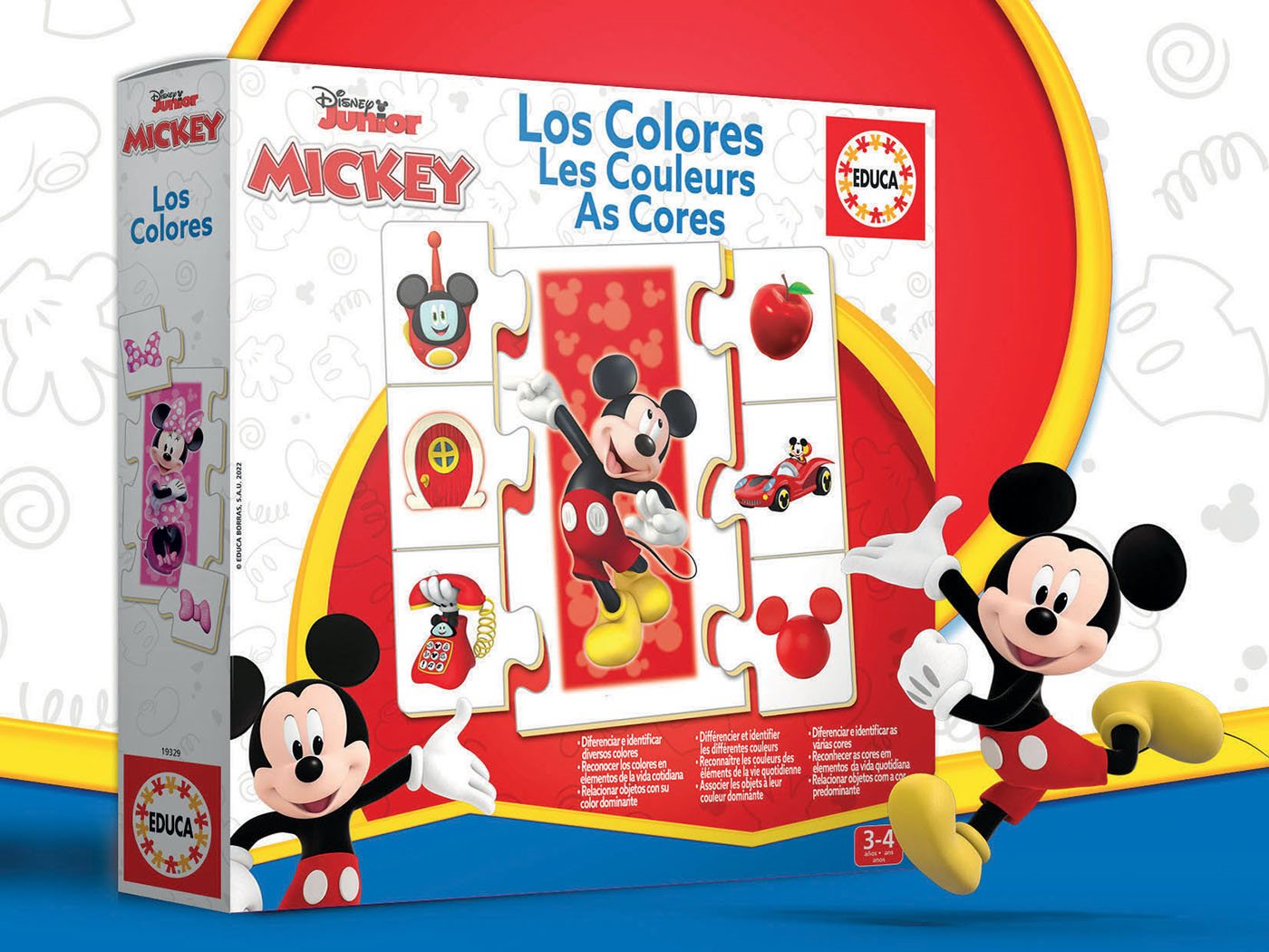 EDUCA Puzzle Mickey a přátelé: Učíme se barvy 6x7 dílků