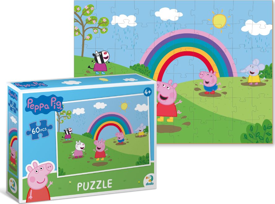DODO Puzzle Prasátko Peppa: Duhové radovánky 60 dílků