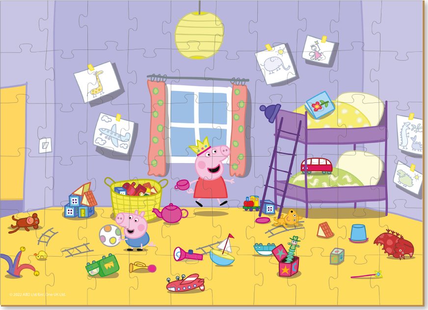DODO Puzzle Prasátko Peppa: Hrátky v pokojíčku 60 dílků