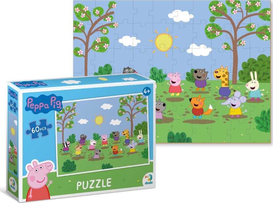 DODO Puzzle Prasátko Peppa: Zábava na sluníčku 60 dílků