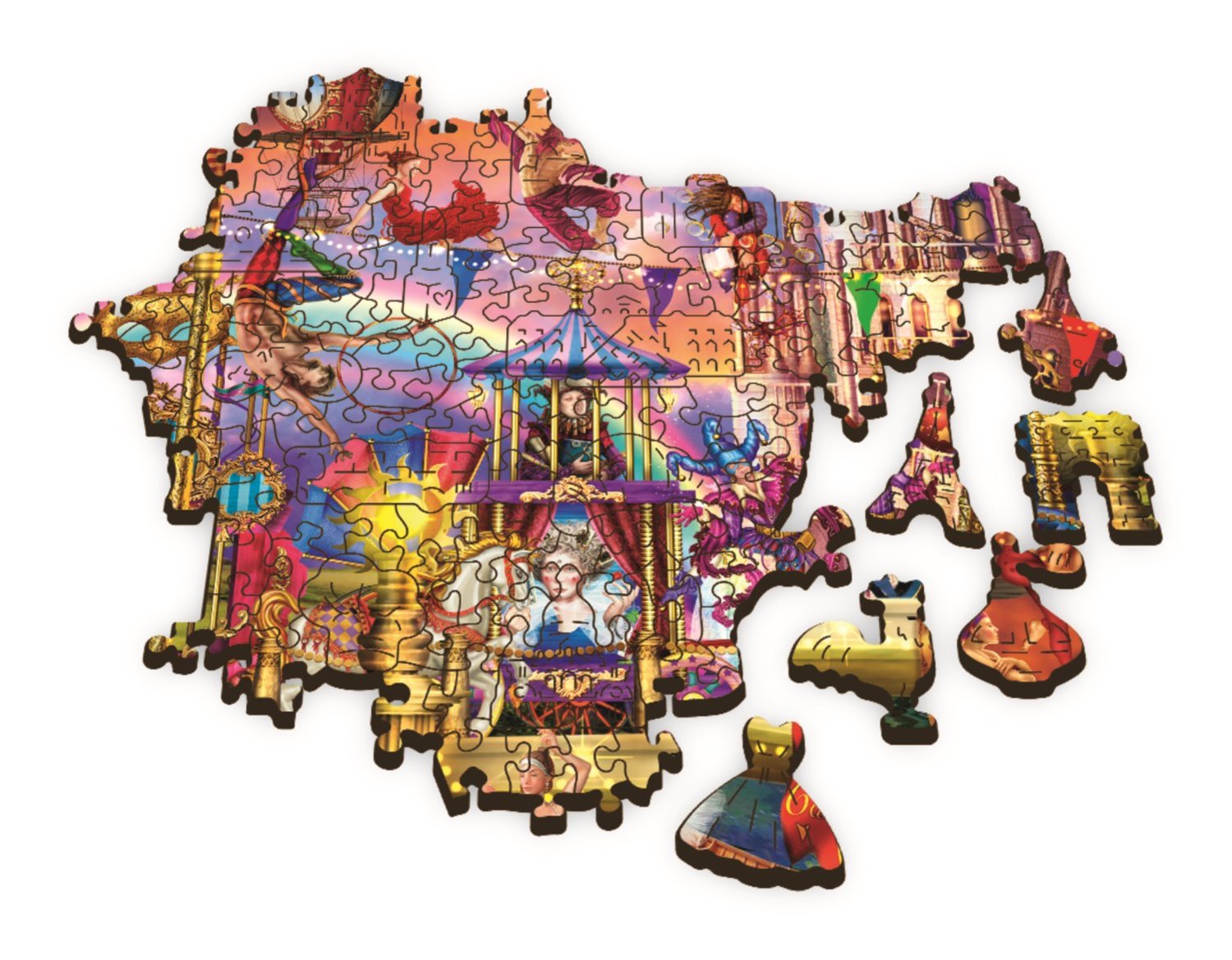TREFL Wood Craft Origin puzzle Kouzelný svět 501 dílků