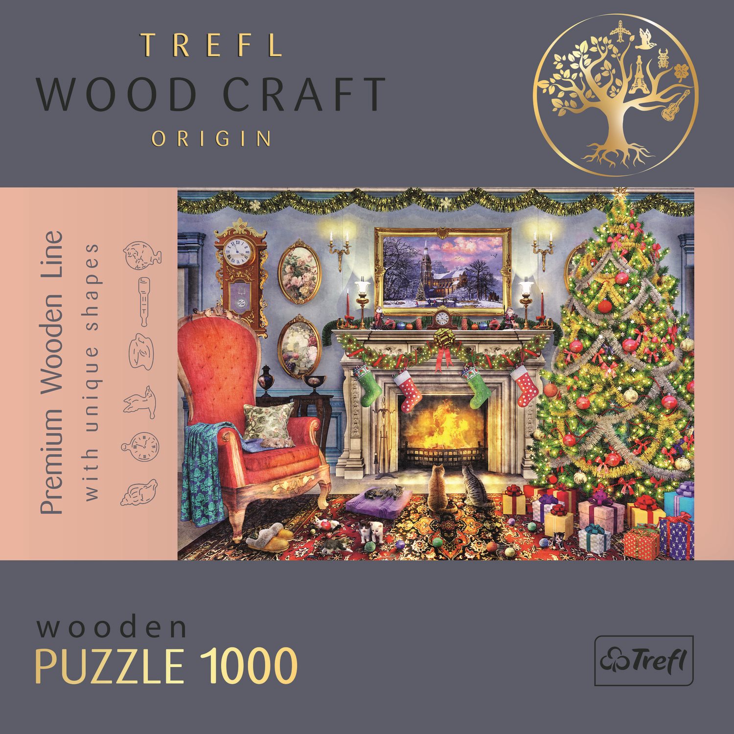 TREFL Wood Craft Origin puzzle U krbu 1000 dílků